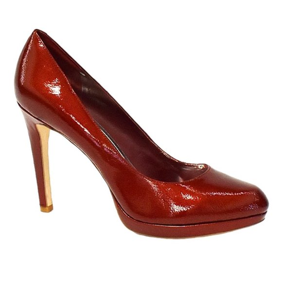 BCBGeneration "Tina" Leather Ruby Red Stiletto Pumps - Picture 1 of 12